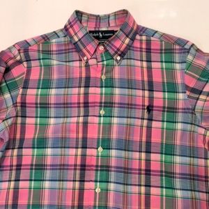 👔👔Ralph Lauren+1👔Custom Fit plaid long sleeve size M